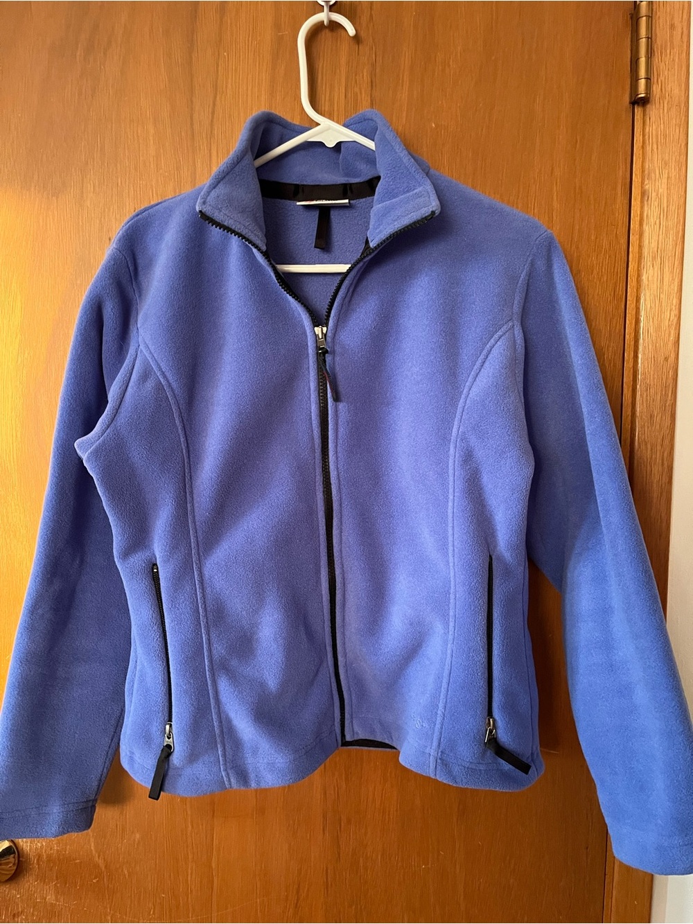90s Women's Blue Full-Zip Fleece Jacket - Medium